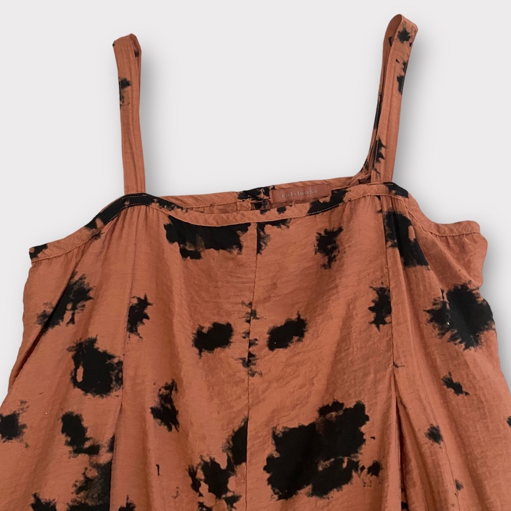 Cut Loose Women’s Dress Adjustable Strap Splotch Print Lagenlook Bohemian Boho - Picture 3 of 6